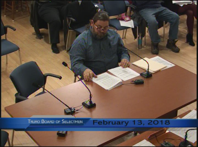 Thumbnail image for Truro Board of Selectmen 2-13-2018