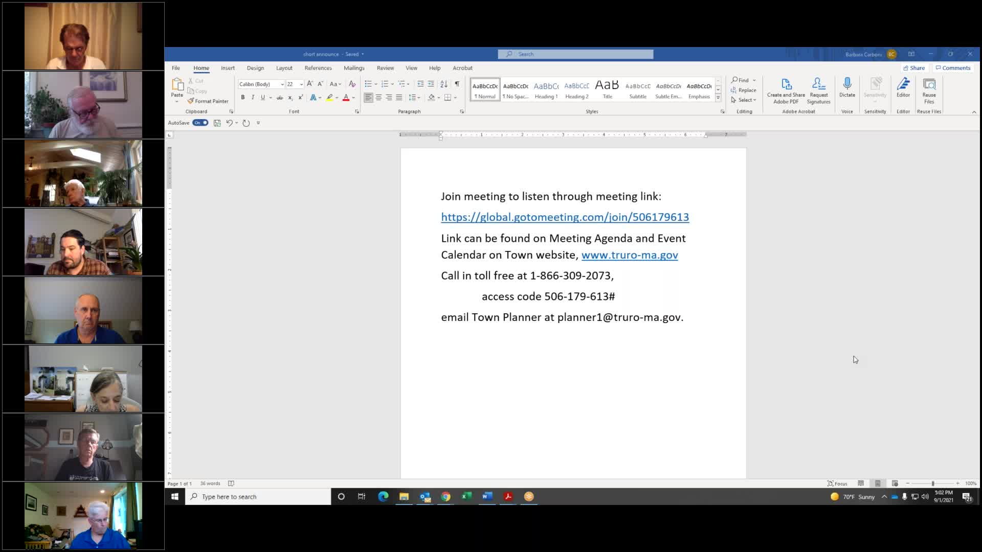 Thumbnail image for Planning Board 9-1-2021