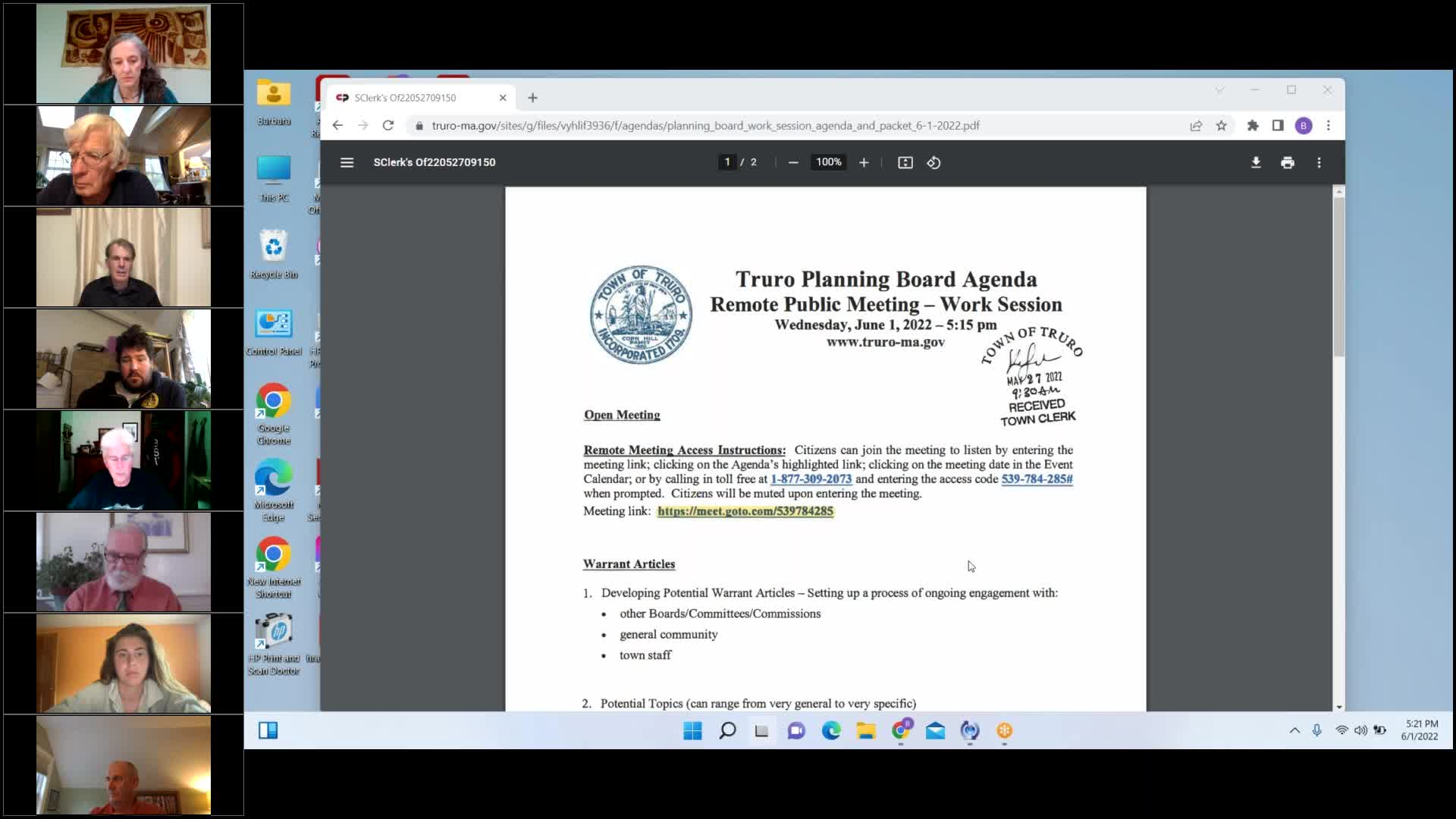 Thumbnail image for Planning Board 6-1-2022