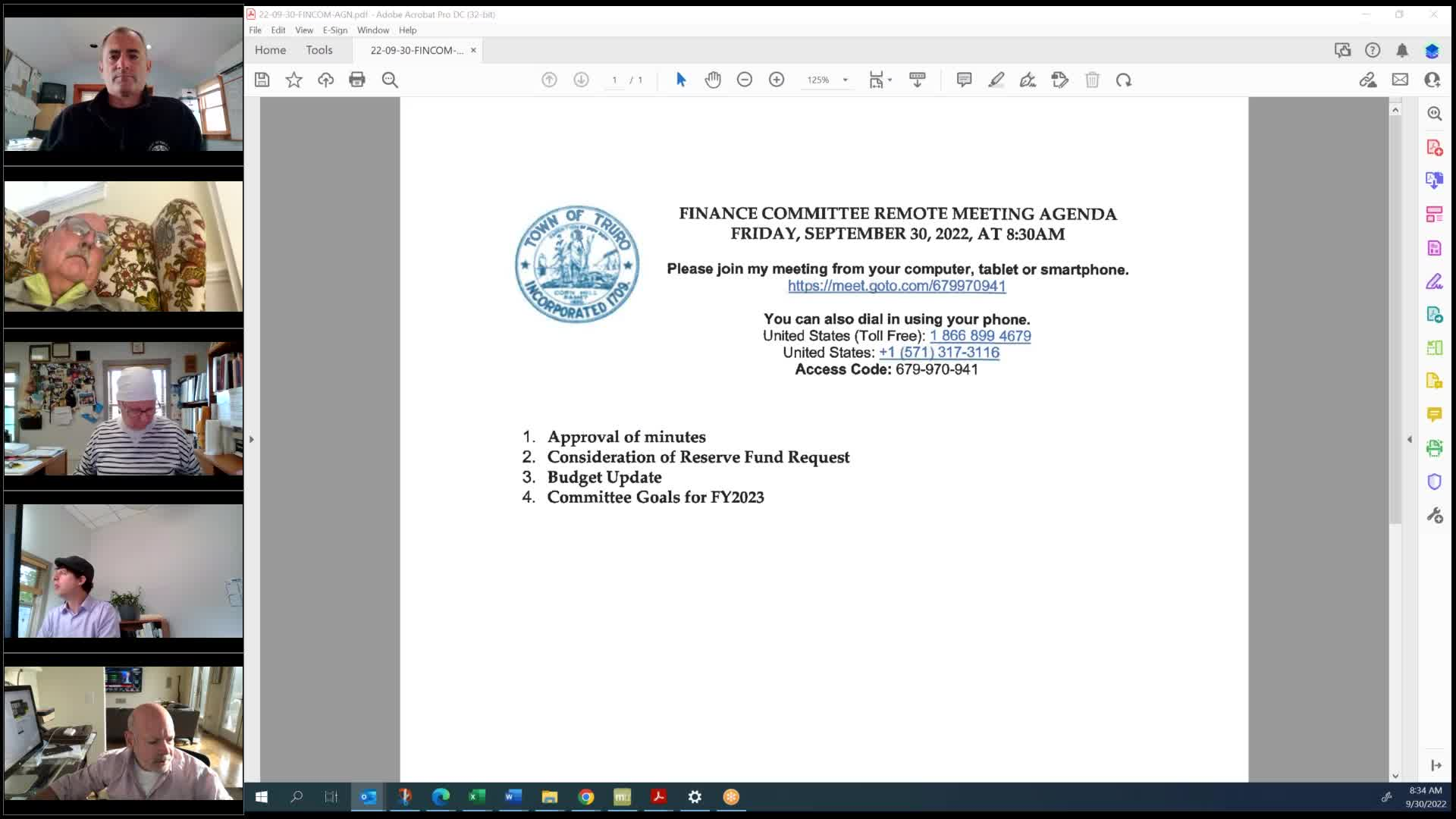 Thumbnail image for Finance Committee 9-30-2022