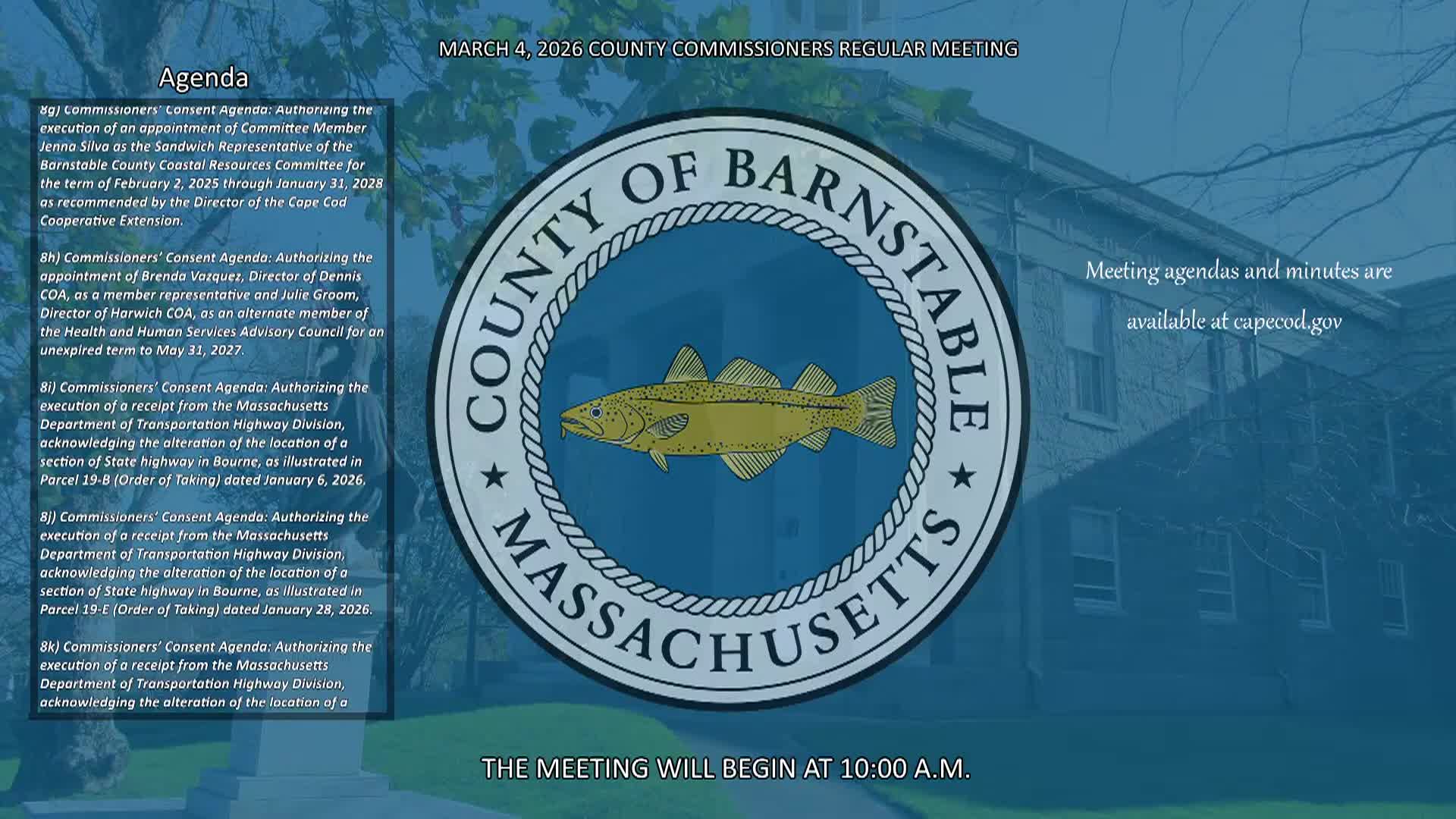 Thumbnail image for Barnstable County Commissioners 3-4-2026