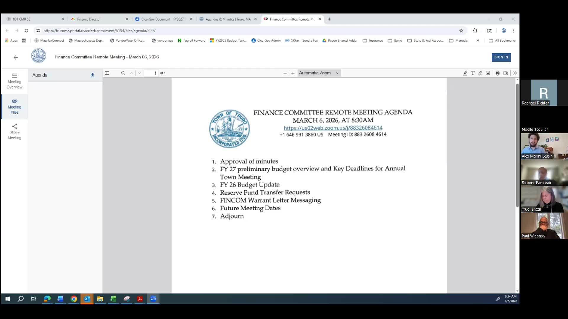 Thumbnail image for Finance Committee 3-6-2026